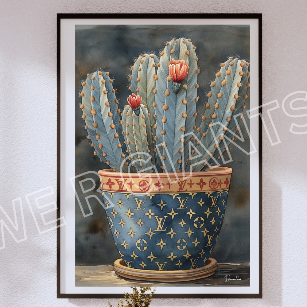 Louis Vuitton Cactus Wall Art 24x36 Vuitton Trendy Art by the Artist Denardai